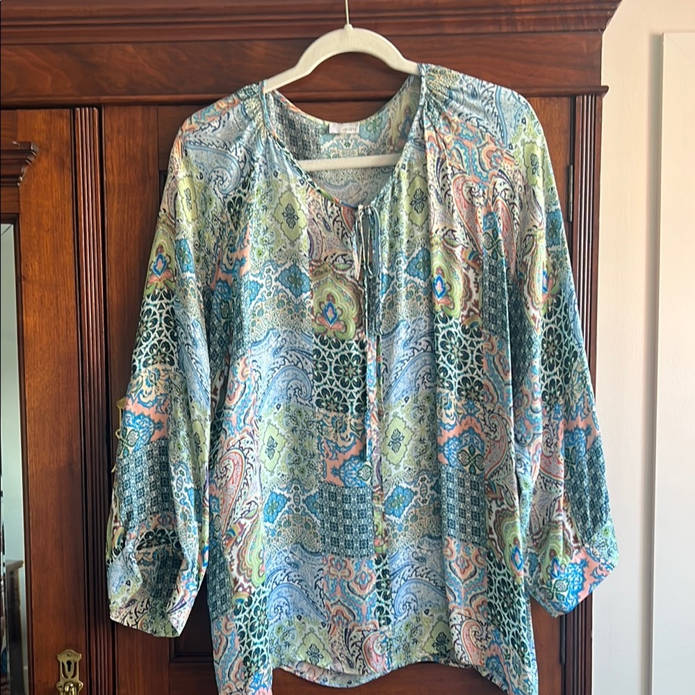 Ecru Multicolor Paisley Women's Blouse